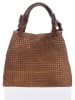 Lucca Baldi Leren handtas "Fosdinovo" lichtbruin - (B)37 x (H)45 x (D)15 cm