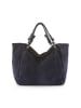 Lucca Baldi Leder-Shopper "Gimignano" in Dunkelblau - (B)45 x (H)50 x (T)20 cm