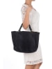 Lucca Baldi Leder-Shopper "Gimignano" in Dunkelblau - (B)45 x (H)50 x (T)20 cm