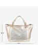 Lucca Baldi Leren shopper "Gimignano" goudkleurig - (B)45 x (H)50 x (D)20 cm