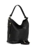 Lucca Baldi Leder-Schultertasche "Carrara" in Schwarz - (B)36 x (H)28 x (T)12 cm