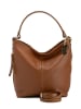 Lucca Baldi Leder-Schultertasche "Carrara" in Hellbraun - (B)36 x (H)28 x (T)12 cm