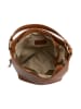 Lucca Baldi Leder-Schultertasche "Carrara" in Hellbraun - (B)36 x (H)28 x (T)12 cm