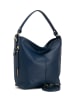 Lucca Baldi Leder-Schultertasche "Carrara" in Dunkelblau - (B)36 x (H)28 x (T)12 cm