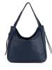 Lucca Baldi Leder-Schultertasche "Fiesole" in Dunkelblau - (B)34 x (H)29 x (T)15 cm