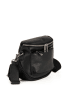 Lucca Baldi Leren schoudertas "Favara" zwart - (B)24 x (H)19 x (D)7 cm
