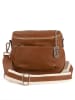 Lucca Baldi Leder-Umhängetasche "Favara" in Hellbraun - (B)24 x (H)19 x (T)7 cm