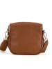 Lucca Baldi Leder-Umhängetasche "Favara" in Hellbraun - (B)24 x (H)19 x (T)7 cm