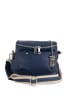 Lucca Baldi Leder-Umhängetasche "Favara" in Dunkelblau - (B)24 x (H)19 x (T)7 cm