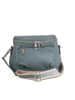 Lucca Baldi Leder-Umhängetasche "Favara" in Petrol - (B)24 x (H)19 x (T)7 cm