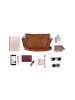 Lucca Baldi Leder-Umhäbgetasche "Melfi" in Hellbraun - (B)26 x (H)19 x (T)9 cm