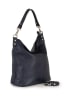 Lucca Baldi Leren schoudertas "Bolzano" donkerblauw - (B)40 x (H)45 x (D)15 cm