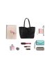 Lucca Baldi Leder-Schultertasche "Spoleto" in Schwarz - (B)34 x (H)28 x (T)14 cm