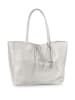 Lucca Baldi Leder-Schultertasche "Spoleto" in Silber - (B)34 x (H)28 x (T)14 cm