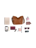 Lucca Baldi Leder-Schultertasche "Trapani" in Cognac - (B)33 x (H)25 x (T)14 cm