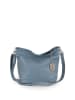 Lucca Baldi Leder-Schultertasche "Trapani" in Hellblau - (B)33 x (H)25 x (T)14 cm