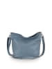 Lucca Baldi Leder-Schultertasche "Trapani" in Hellblau - (B)33 x (H)25 x (T)14 cm