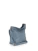 Lucca Baldi Leder-Schultertasche "Trapani" in Hellblau - (B)33 x (H)25 x (T)14 cm