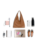 Lucca Baldi Leren shopper "Catanzaro" lichtbruin - (B)46 x (H)35 x (D)5 cm