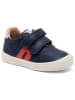 bisgaard Leder-Sneakers in Dunkelblau/ Rot