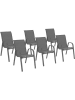 Inkazen 6-delige set: tuinstoelen grijs - (B)51,5 x (H)84 x (D)65 cm
