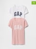 GAP 2er-Set: Shirts in Rosa/ Weiß