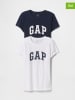 GAP 2er-Set: Shirts in Dunkelblau/ Weiß