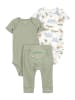 carter's 3tlg. Outfit in Khaki/ Weiß