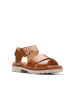 Clarks Leder-Sandalen "Orinoco Cross" in Hellbraun