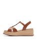 Clarks Leder-Keilsandaletten "Kimmei Twist" in Hellbraun