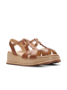 Clarks Leder-Keilsandaletten "Kimmei Twist" in Hellbraun