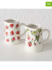 Boltze 2er-Set: Krüge "Strawberry" in Rot - 500 ml