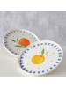 Boltze 2er-Set: Frühstücksteller "Fruits" in Gelb/ Orange/ Blau - Ø 20,5 cm