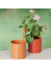 Boltze 2-delige set: overpotten "Riana" rood/oranje - (H)28 x Ø 16 cm