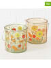Boltze 2er-Set: Windlichter "Farina" in Gelb/ Orange - (H)12,3 cm