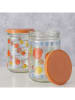 Boltze 2er-Set: Vorratsgläser "Fruits" in Orange/ Gold - 500 ml