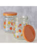 Boltze 2-delige set: voorraadglazen "Fruits" geel/oranje - 240 ml