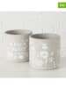 Boltze 2-delige set: overpotten "Honey" grijs - (H)16  Ø 16 cm