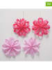 Boltze 4er-Set: Dekoanhänger "Kassio" in Rosa/ Pink - Ø 20 cm