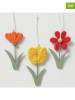 Boltze 3er-Set: Dekoanhänger "Farina" in Orange/ Gelb/ Rot - (H)12,5 cm