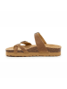 billowy Leren teenslippers lichtbruin