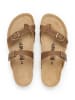 billowy Leren teenslippers lichtbruin