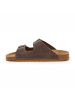 billowy Leren slippers bruin