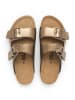 billowy Leren slippers goudkleurig