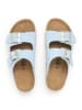 billowy Leren slippers lichtblauw