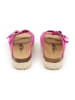 billowy Leder-Pantoletten in Pink
