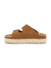 billowy Leren slippers lichtbruin