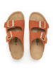 billowy Leder-Pantoletten in Orange