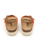 billowy Leder-Pantoletten in Orange