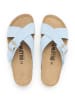 billowy Leren slippers lichtblauw
